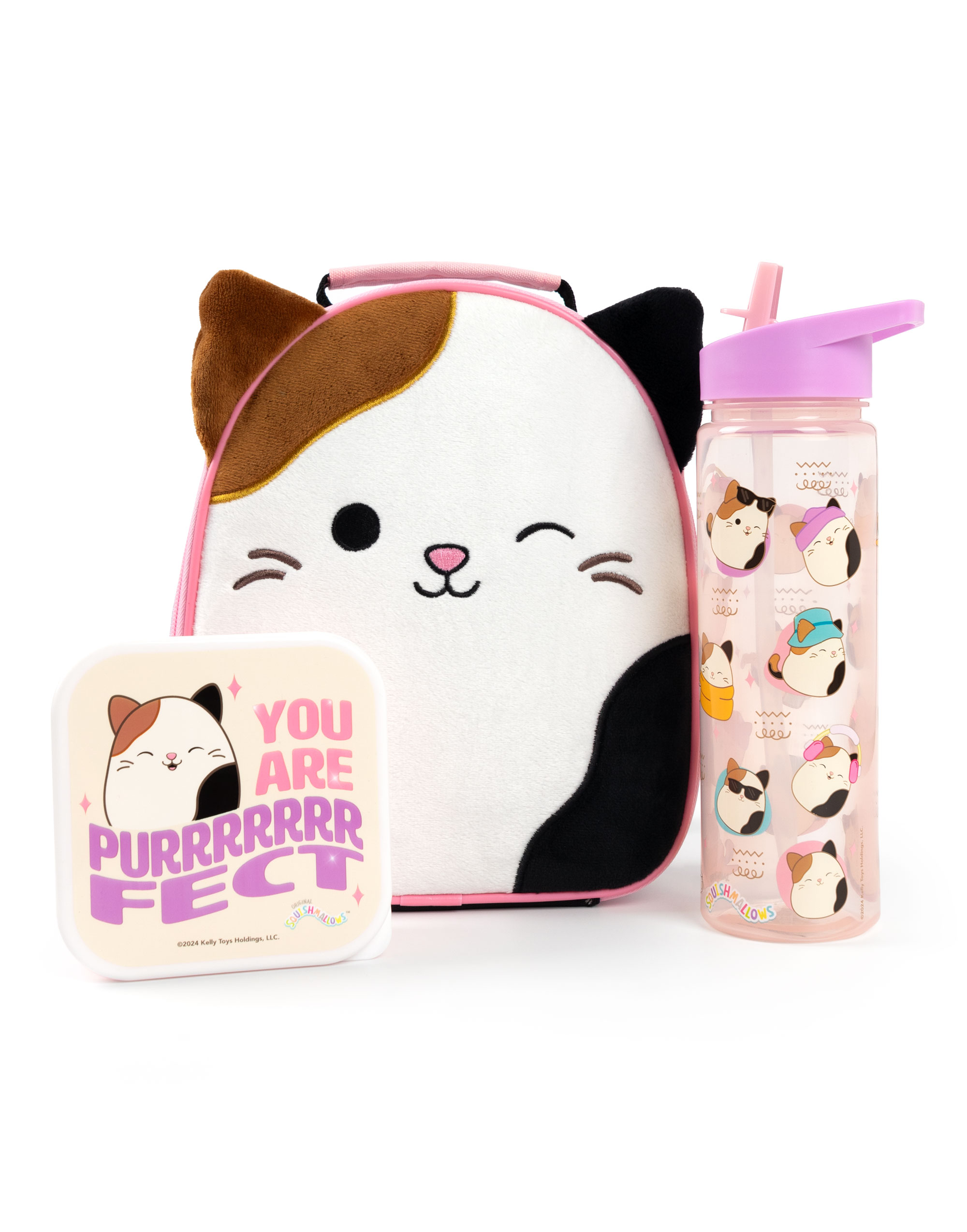Squishmallows Ensemble de Sac à Lunch Multicolore pour Filles, Boîte à Lunch et Bouteille