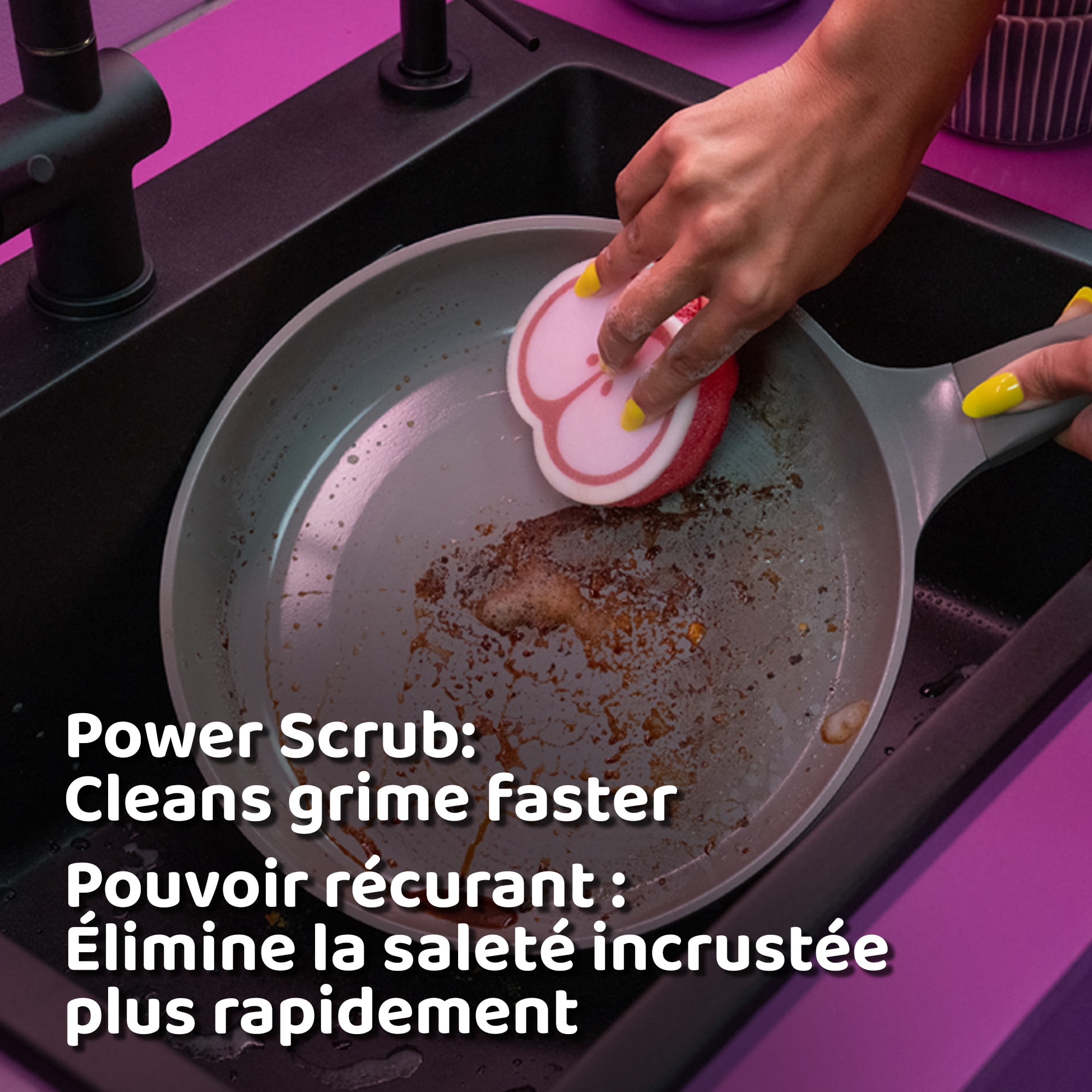 Vileda Punch Éponge à récurer multi-usage, pomme