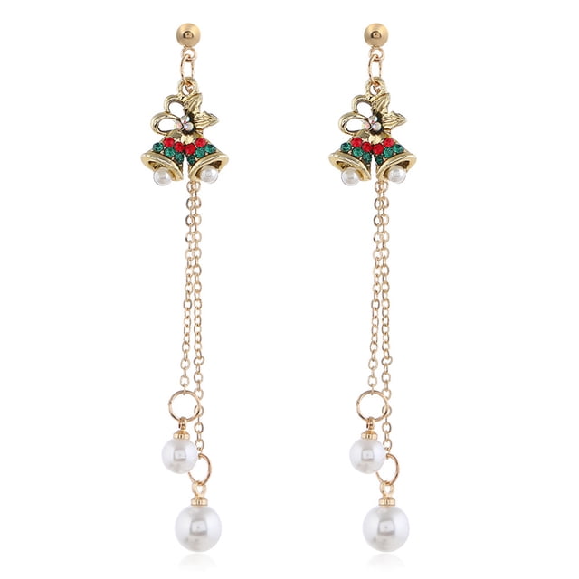 Christmas Earrings Candy Cane Xmas Tree Bell Dangle Earrings Drop Earrings