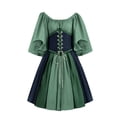 thumbnail image 3 of Robe Courte à Épaules Dénudées, Tenue de Fête Renaissance Médiévale Vintage à Manches Courtes, Robe Élégante et Confortable pour Femme, 3 of 3