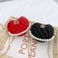 thumbnail image 4 of LinYooLi Mini Coin Wallet Pouch Pearl Handle Girls Shoulder Bag Princess Hand Bags Kids Purses Cute Childrens Heart-shaped Crossbody Bag, 4 of 6