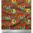thumbnail image 1 of Soimoi Poly Georgette Fabric Floral,Circle & Bird Artistic Decor Fabric Printed Yard 52 Inch Wide, 1 of 3