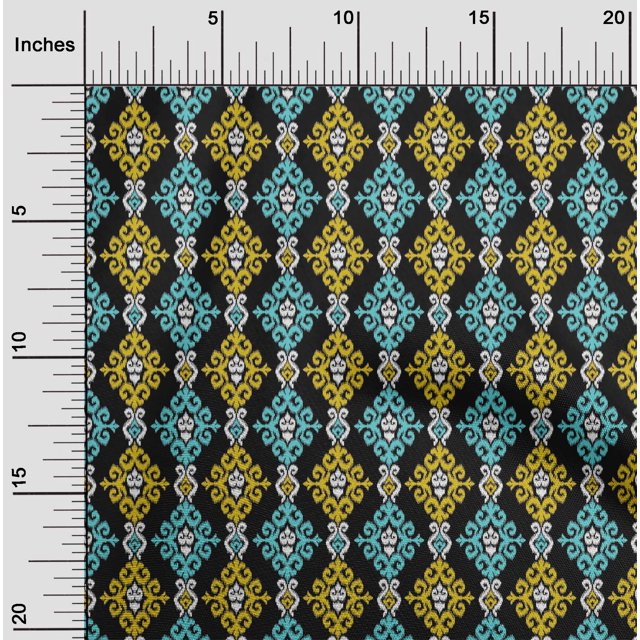 oneOone Silk Tabby Fabric Swirl Ikat Print Fabric BTY 42 Inch Wide