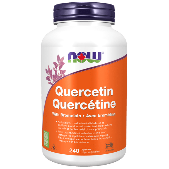 NOW Supplements Quercetin with Bromelain Vegetable Capsules, 240 Count