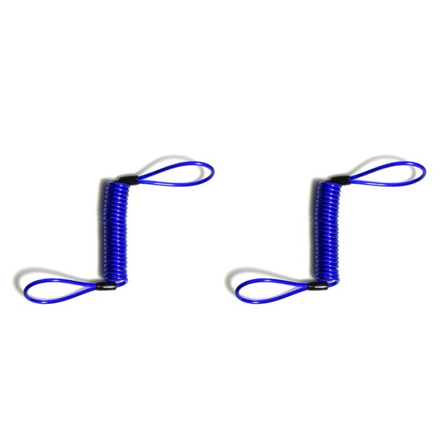 mmirethe Motorcycle Anti-lost Security Alarm Spring Ropes Lanyards Portable Scooter Reminder Cables Accessories 1.38 Meters Blue 2Set