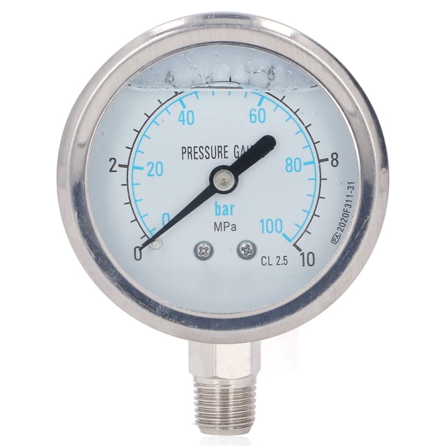 Pressure Gauge, Vacuum Pressure Meter Multi Purpose Stable Performance For Chemical Industry 0-10Mpa