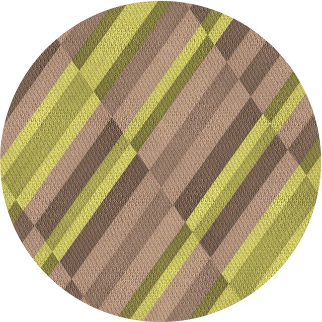 Ahgly Company Tapis d'Intérieur Ronds Transitionnels Bruns Lavables à la Machine, 7 Pieds Rond