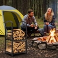 thumbnail image 3 of EastVita 30 Inch High Firewood Rack Outdoor, Indoor Log Storage Organizer, Copper, 3 of 8