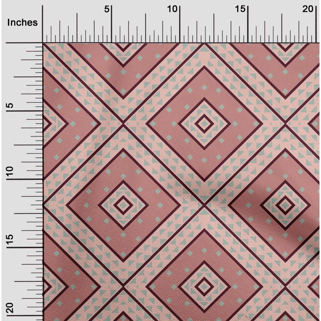oneOone Silk Tabby Fabric Diamond|Triangle & Check Geometric Decor Fabric Printed BTY 42 Inches Wide