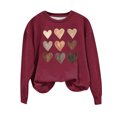 thumbnail image 2 of Qertyioot Chemise Cœur d'Amour Pull de la Saint-Valentin, Blouse à Manches Longues Imprimée Mode pour Femmes Col Rond Hauts Décontractés, 2 of 3