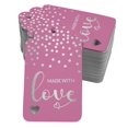 thumbnail image 1 of Inkdotpot Made With Love Text Bottle Tag Real Silver Foil Favor Hang Tags 100 Pack, 1 of 6