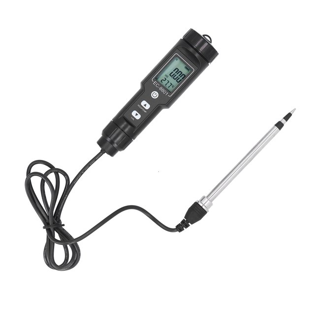 Soil Ec Tester, Portable Quick And Convenient Reading Soil Meter With Detachable Probe For Farming For Gardening Plants