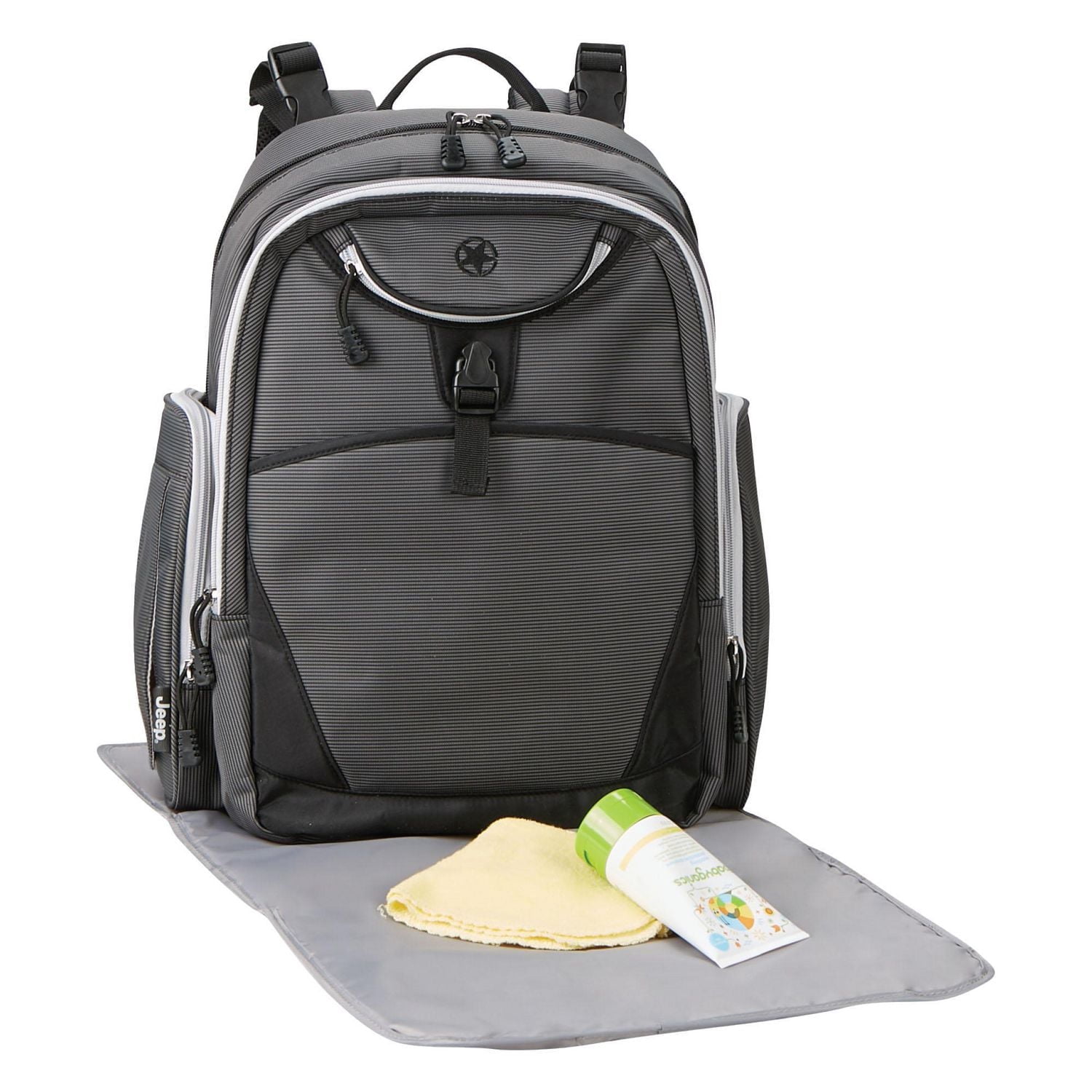 Sac à couches avec bretelles Adventurers de Jeep - Gris et noir, Pour les Nouveau-nés