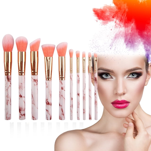 WIFKLSIIPG 10PC Portable makeup brush set, foundation brush, eye shadow brush set