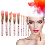 Makeup Brushes 10Pcs Professional Premium Synthetic Marble Make Up Brushes Foundation Brush Powder Blush Eyeshadow Brush Set, Makeup Brush Gift