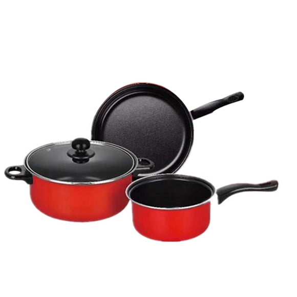 Minkissy 3pcs Non Stick Milk Pan Non Stick Cooking Pot Plastic Frying Pan for Home Daily Use