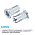 thumbnail image 4 of Unique Bargains M5 Rivet Nuts, 50 Pack Zinc Plated Carbon Steel Knurled Flat Head Threaded Insert Nuts, 4 of 5