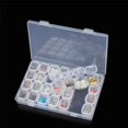 thumbnail image 2 of 28 Slots Nail Art Storage Box Plastic Transparent Display Case Organizer Holder for Rhinestone Beads Ring Earrings, 2 of 6