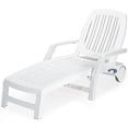 thumbnail image 2 of Costway Chaise Longue de Patio Inclinable Réglable Résistante aux Intempéries avec Roues, 2 of 10