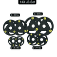 thumbnail image 2 of HAJEX Olympic Rubber Tri-Grip Plates Set 2 inch - 143LB Set - ( 5.5LB, 11LB, 22LB, & 33LB), 2 of 6
