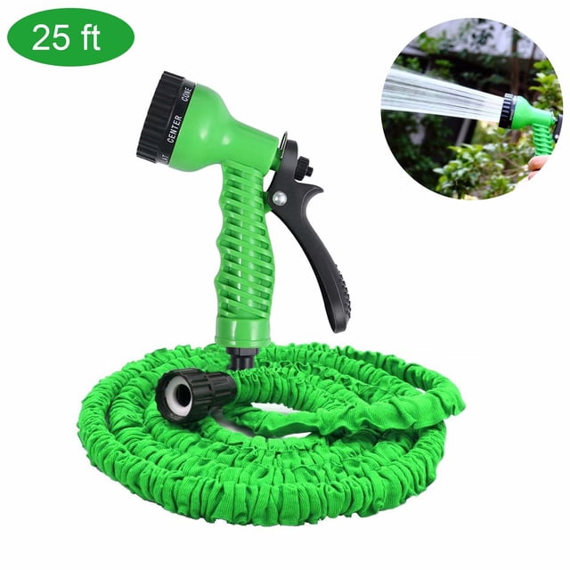 10 Pcs Boyau d'Arrosage, Boyau d'Arrosage Magique Léger Extensible de 25 Pieds avec Raccord Rapide pour Boyau d'Eau, Boyau de Protection en Tissu Extra Résistant pour Tous Vos Besoins d'Arrosage (Vert)
