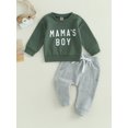 thumbnail image 2 of Honganda Toddler Boys 2Pcs Pants Sets Long Sleeve Letter Print Sweatshirt Tops and Drawstring Pants Sets, 2 of 9