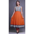 thumbnail image 2 of Bimba Kurtis Indiennes Ikat Bleu Indigo3 pour Femmes, Anarkali Prête à Porter Unie, Robe Imprimée Kurti Indienne Petite, 2 of 6
