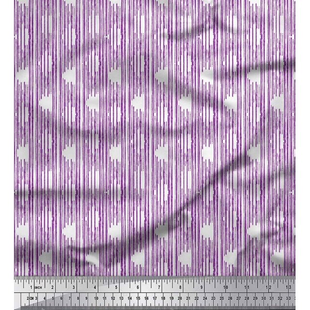 Soimoi Georgette Viscose Fabric Stripe Block Decor Fabric Printed Yard 42 Inch Wide