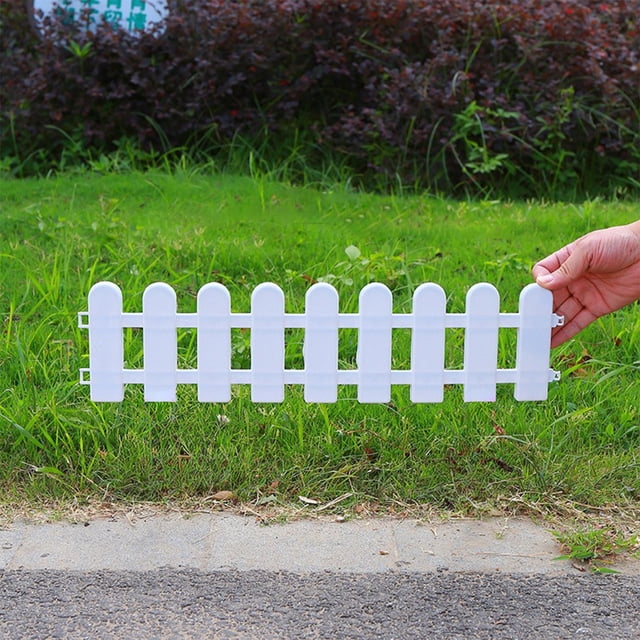 Aursykel Long Lasting PVC Garden Fence for Flower Bed Edging Easy Assembly and Portable for Gardens Flowerbeds Driveways Paths Borders and Lawns Multi-Purpose Decorative Garden Fencing