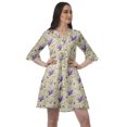 thumbnail image 1 of Moomaya Robe Courte à Cordon Imprimée en Poly-Crêpe Grande Taille Robes Chemise pour Femmes, 1 of 4