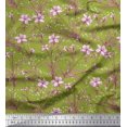 thumbnail image 1 of Feuilles de Voile de Coton Pomme & Azalée Tissu Imprimé Floral par la Cour 56 Pouces de Large, 1 of 3
