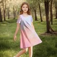 thumbnail image 4 of Économies de Printemps/été! HVOBTTY Robe Confortable à Manches Courtes pour Fille, Robe Quotidienne Sans Manches Extensible, Robe Trapèze Tournoyante, Patineuse, Récital d'École, Robe à Manches Courtes à Col Rond, Rose, 5 Ans, 4 of 5