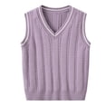 thumbnail image 1 of Kcodviy Garçons et Filles Tout-Petits V 18 Mois Manteau d'Hiver Col Gilet Chandail Sans Manches Chandail Sans Manches Gilet Femmes Chaud Tricoté Chandail Maille Bébés Chandails Hauts, 1 of 3