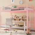 thumbnail image 1 of Twin Loft Bed with Adjustable Ladder & Full Guardrail, Loft Bed Twin Heavy-Duty Metal Frame, Space Saving, No Box Spring Needed & Noise Free,400 Lbs Weight Capacity, 1 of 6