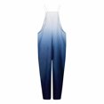 thumbnail image 3 of B91xZ Combinaison à Jambes Larges pour Femmes Décontractée Ample Sans Manches Bretelles Réglables Combinaisons à Jambes Larges avec Poches, Bleu Foncé S, 3 of 4