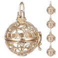 thumbnail image 1 of 5pcs Aromatherapy Essential Oil Diffuser Necklace Pendant Hollow Locket (Gold), 1 of 8