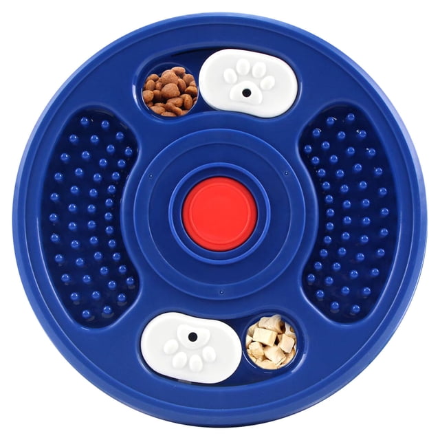 Bol Lent Casse-Tête pour Nourriture de Chien avec Tapis à Lécher, pour Petites Races, Chiots, Chiens et Chats, Entraînement du QI, Matériau PP