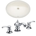 thumbnail image 1 of 19.5-in. W CUPC Oval Bathroom Undermount Sink Set In Biscuit - Chrome Hardware AI-22941, 1 of 6