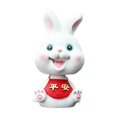 thumbnail image 1 of relayinert Zodiac Big Ear Rabbit Car Ornament Creative Cute Shaking Head Car Ornament, 1 of 8