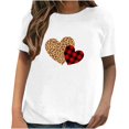 thumbnail image 1 of Pompotops T-Shirt Décontracté à Manches Courtes pour Femmes avec Impression d'Amour, 1 of 4
