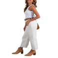 thumbnail image 4 of Women Solid Color Tank All-match Slim Stylish Sleeveless Crop Top, 4 of 7