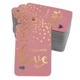 thumbnail image 1 of Inkdotpot Real Gold Foil Made With Love Text Tags Favor Hang Paper Tags 100 Pack, 1 of 6