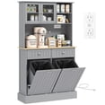 thumbnail image 1 of HOMCOM Kitchen Pantry Cabinet, Storage Cabinet w/ Charging Station, Grey, 1 of 10
