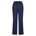 thumbnail image 4 of Timegard Womens Pants Straight Leg Drawstring Elastic Waist Solid Color Loose Lounge Trousers Lightweight, 4 of 7