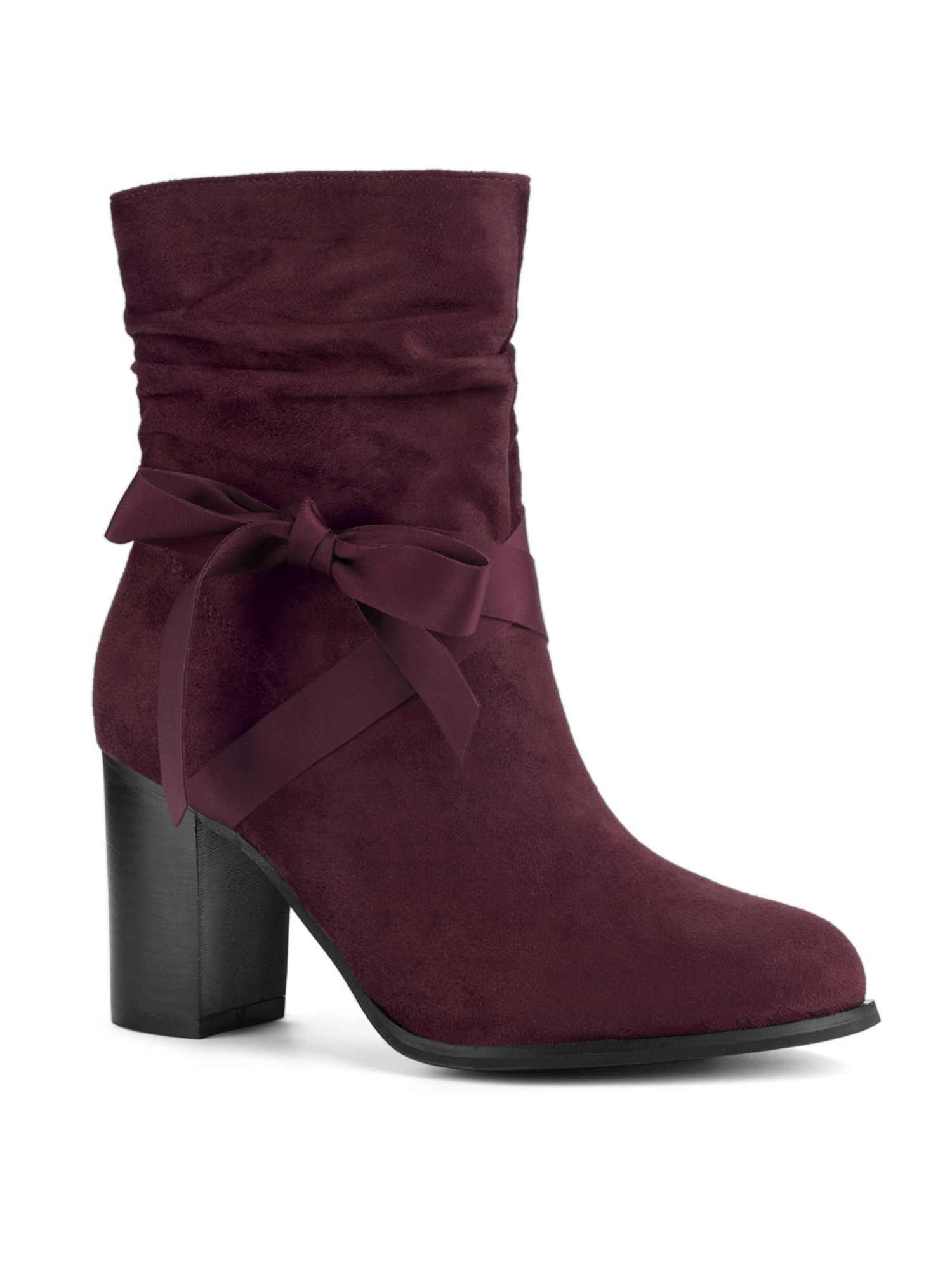 Unique Bargains Women's Slouchy Block Heel Ankle Boots