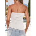 thumbnail image 4 of Womens Tube Top Summer Strapless Tops White M, 4 of 6