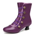 thumbnail image 4 of Kcodviy Bottes Plates Mi-Mollet pour Femmes Automne et Hiver 8 Mollet Bottes pour Femmes Bottes à Talon Femmes Bottes Femmes Plates Bottes Femmes Larges, 4 of 6