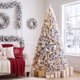 thumbnail image 4 of Costway 7.5 FT Pre-Lit Flocked Cedar Christmas Tree Hinged White, 4 of 10