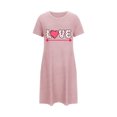 thumbnail image 5 of Amzcrzy Pyjamas pour Femmes Mode Imprimé Cœur Valentines Day Robe Décontractée Confortable à Manches Courtes Chemises de Nuit pour Femmes Valentines Day Cadeaux, 5 of 5