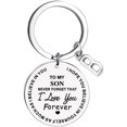 thumbnail image 1 of Heliisoer To My Son Message Keychain Stainless Steel Initial Last Name 26 Letter Family Inspirational Keychain Gift, 1 of 1